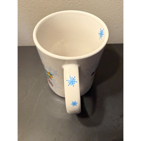 Peanuts Snoopy Dashing Through The Snow Ceramic Mug 16 oz Holiday Snowflake - Picture 4 of 4